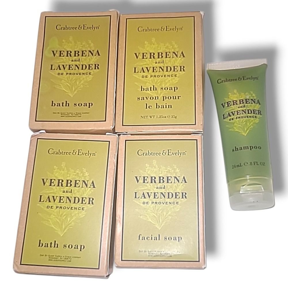 Crabtree & Evelyn Verbena Lavender Soap Lot + Shampoo‎ Hotel Toiletries